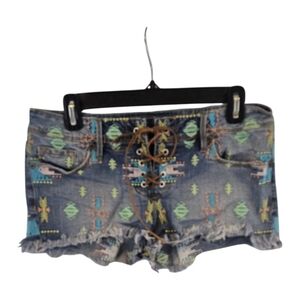 3/$25 Kendall & Kylie Size 9 Tribal Embroidered Booty Shorts